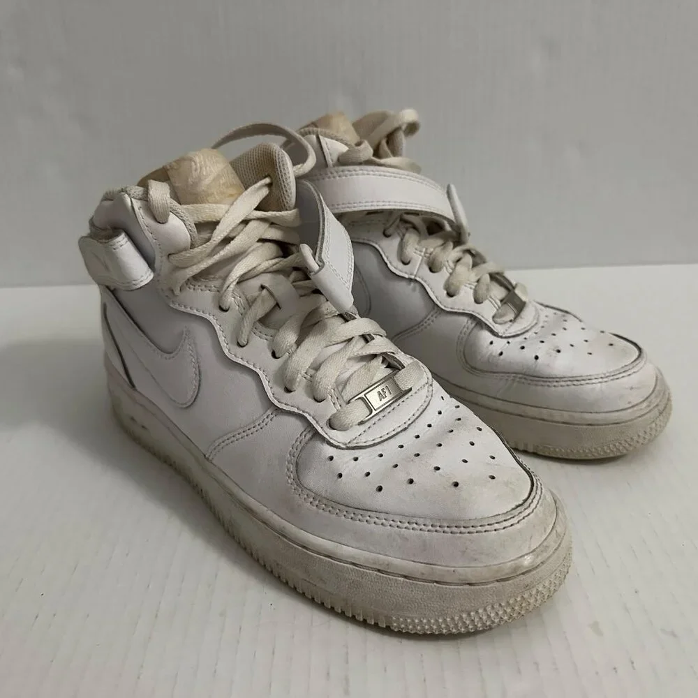 Nike Air Force 1 Kids 6Y Womens 7.5 Triple White‎ Basketball Sneakers DH2933-111